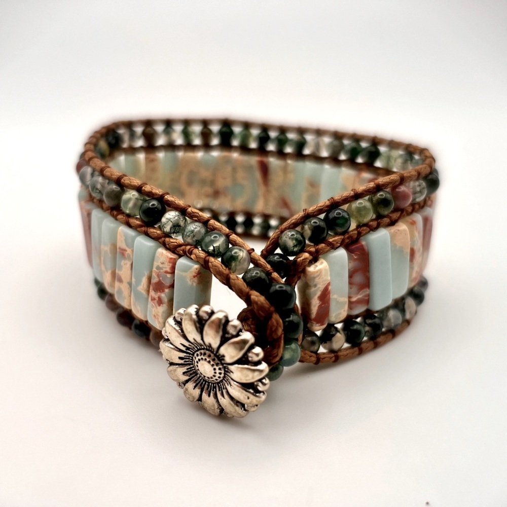 Natural Stone Bracelet in Powder Blue